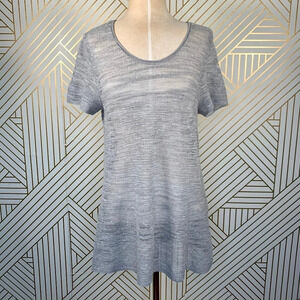 Eileen Fisher Gray Short Sleeve‎ Linen Sweater Top